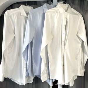 3 pack Calvin Klein shirts infinite non iron stretch slim tall white blue white